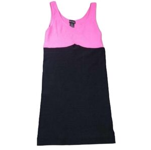 Wet Seal Iconic Body Con dress Y2K Medium/Large, stretchy black and pink halter
